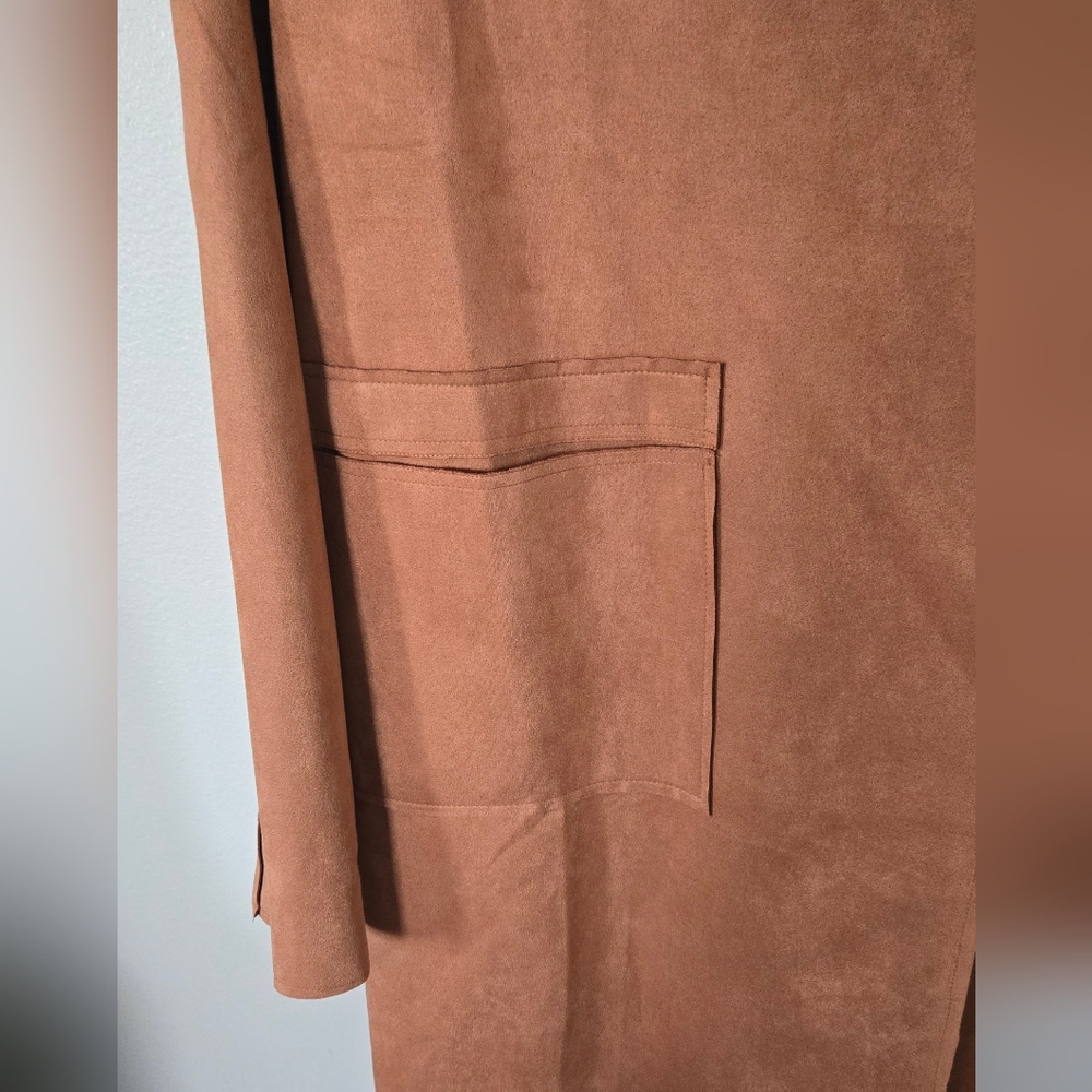 NWT HYFVE Faux Suede Cardigan Duster Jacket Size Large - Picture 3 of 7
